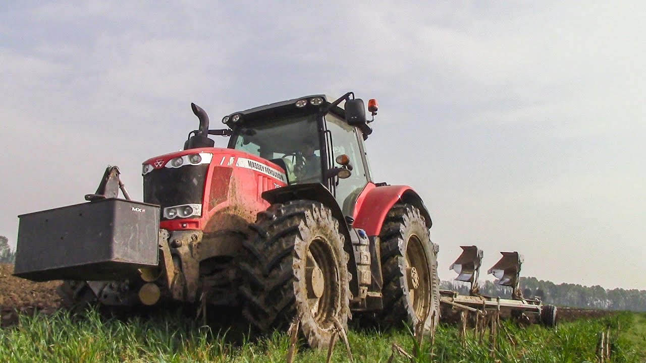 Aratura 2014 Massey Ferguson 7624 Dyna 6 + aratro ER.MO 4 vomeri