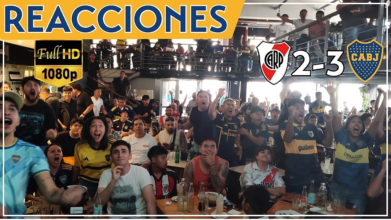 River 2 vs Boca 3 REACCIONES DE HINCHAS en Restaurante - Copa de la Liga Profesional 2024