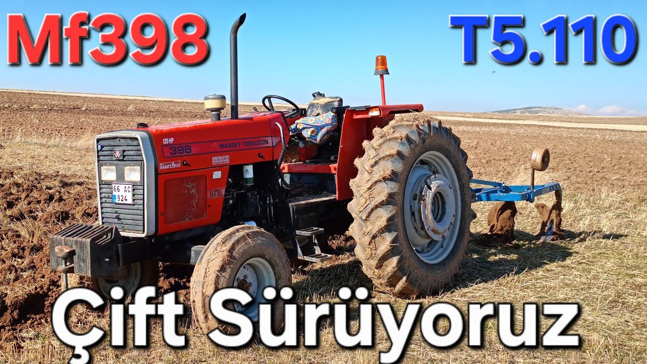2 TRAKTÖR İLE ÇİFT SÜRÜYORUZ /// Mf398 /// T5.110 /// Ünlü Pulluk