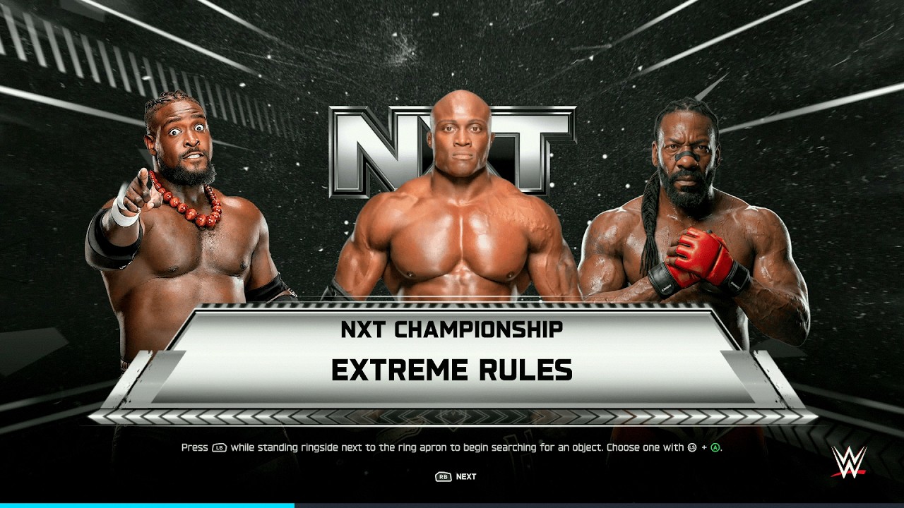 WWE 2K25 FULL MATCH - Oba Femi vs Lashley vs Booker T - Extreme Rules Heavyweight War