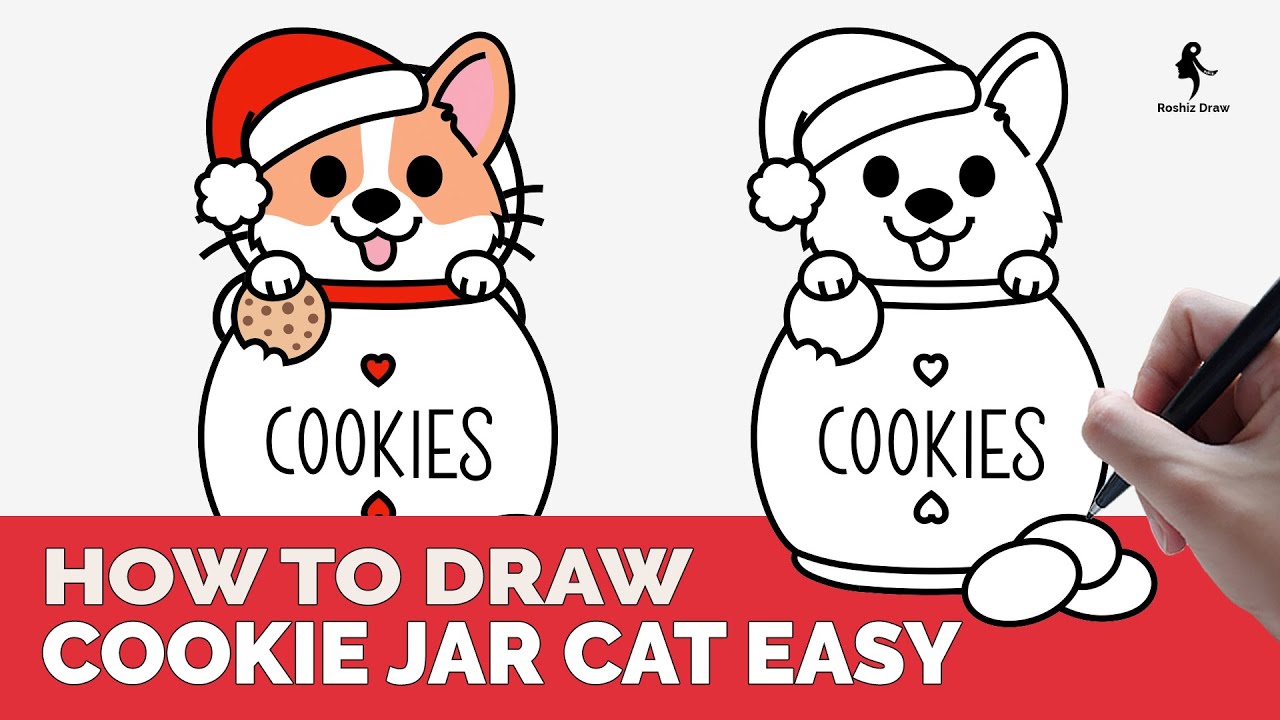 HOW TO DRAW A COOKIE JAR CAT EASY