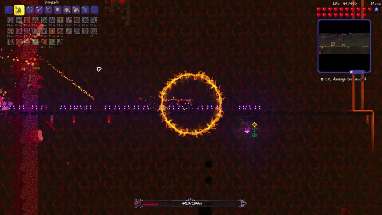 Terraria 1.4.5 Legendary difficulty Bossfight - Wall of Flesh