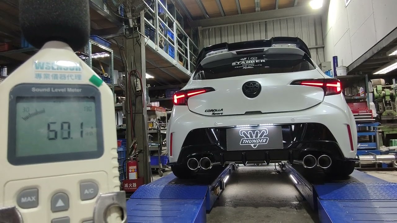 雷力 TOYOTA 2024 COROLLA SPORT 2.0 NA 標準版橫桶左右四出超跑尾段-尾飾白鐵φ101 | THUNDER Muffler SC Type - Dual Outlets