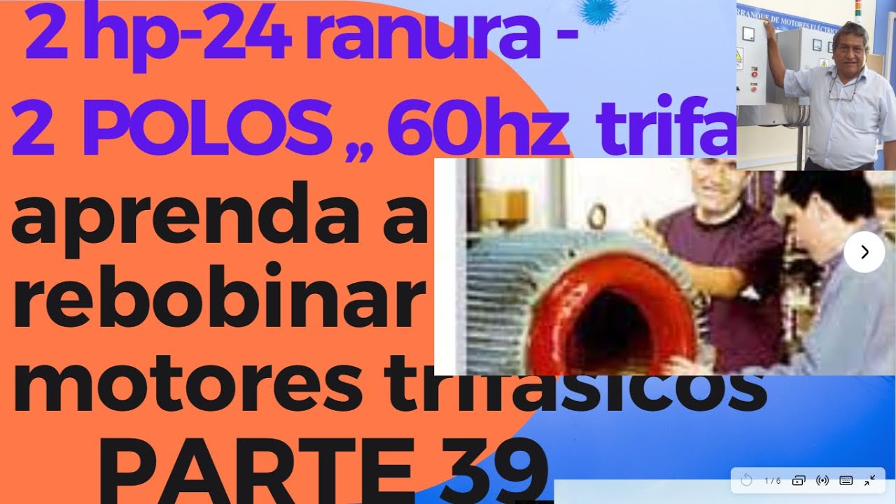 aprenda rebobinado motor de 2 hp, 24 ranuras .2polos