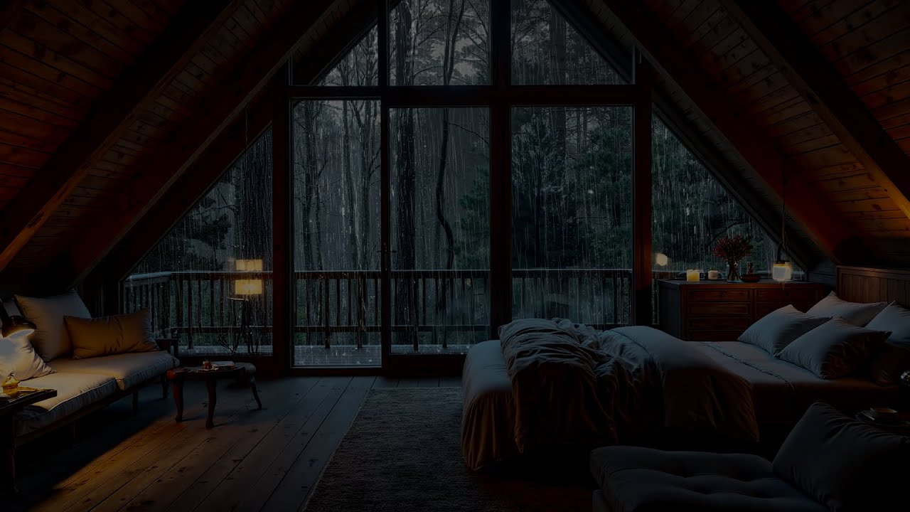 Best Rain Sounds in the Bedroom Luxury at Night(No Ads)🌧 Relaxing Rain for Study, Sleep& Meditation
