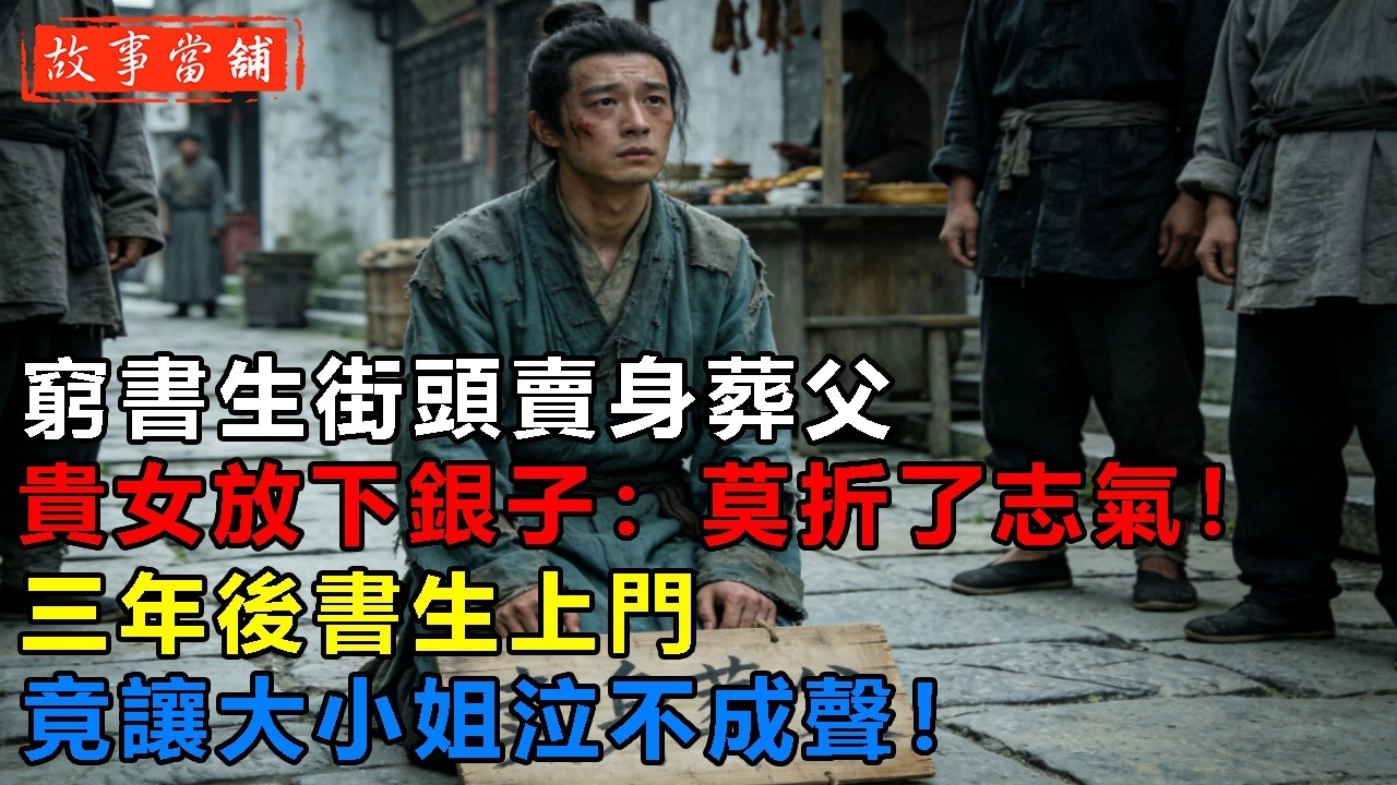 窮書生街頭賣身葬父，貴女放下銀子：莫折了志氣！三年後書生上門，竟讓大小姐泣不成聲！| 民間故事 | 故事當舖