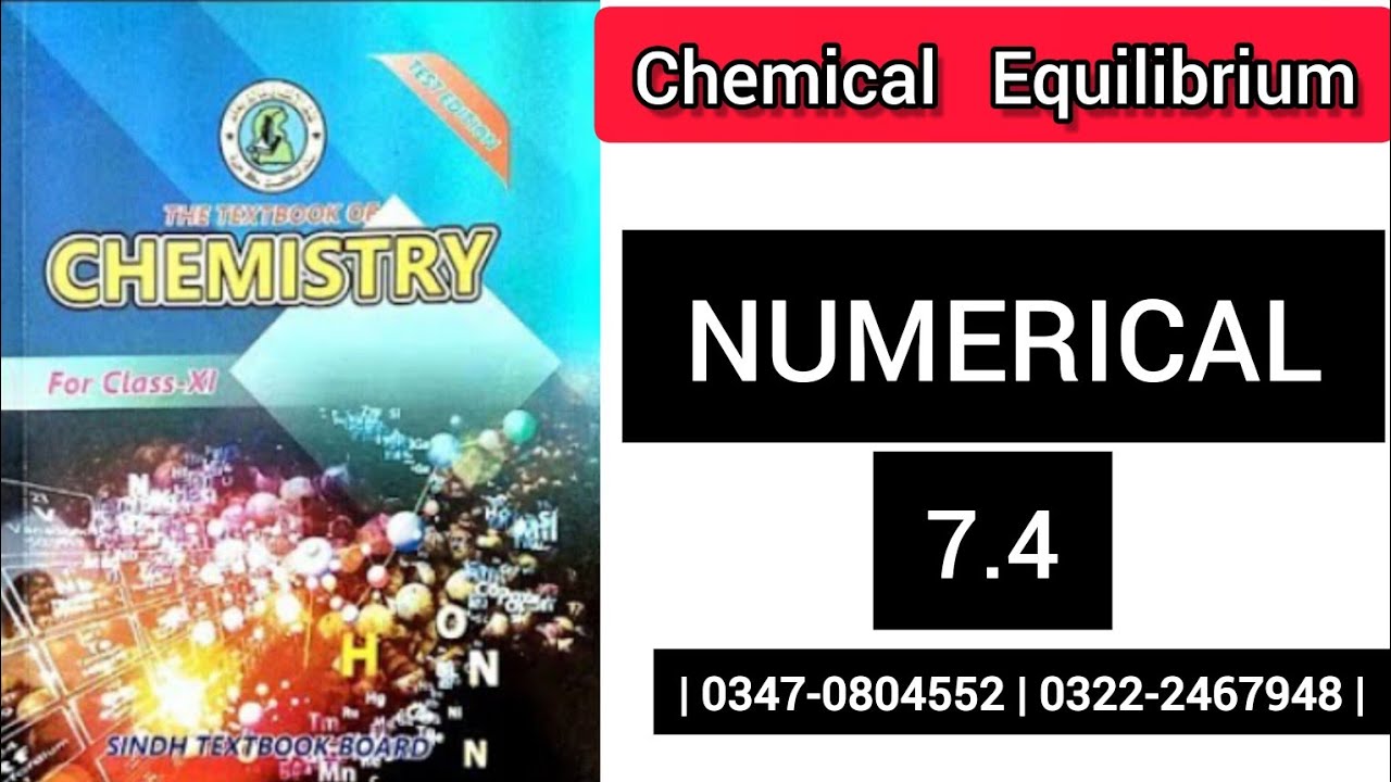 Numerical 7.4 | Chemical Equilibrium | XI chemistry | New Book |