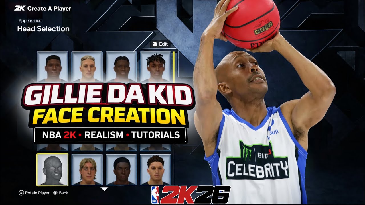 Gillie Da Kid Face Creation NBA2K26 (REALISTIC Tutorial + Sliders) | Artcarteljay