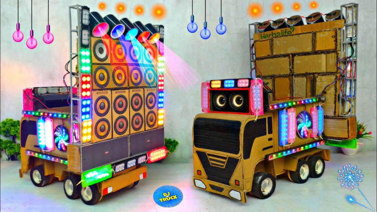 Mini Dj Setup Loading at-home with cardboard Making Dj truck | mini dj setup | dj wala