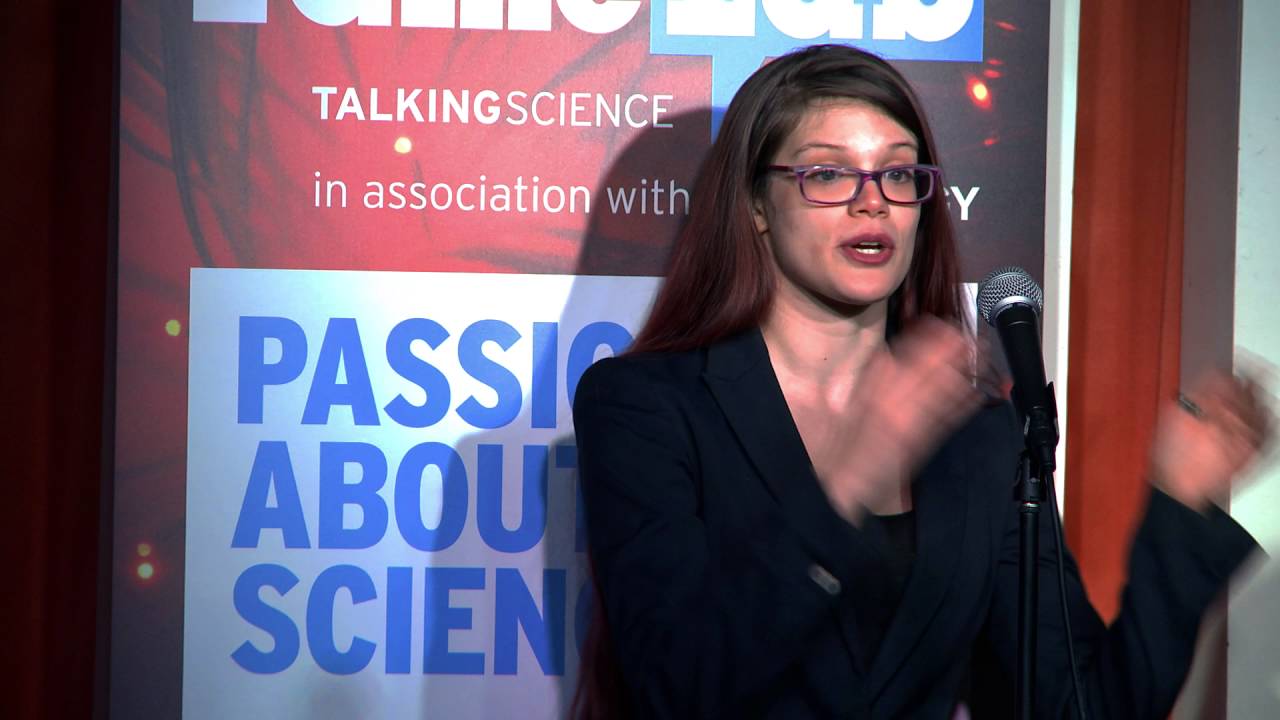Inés Dawson Famelab UK regional final 2016 at The Glee Club Oxford