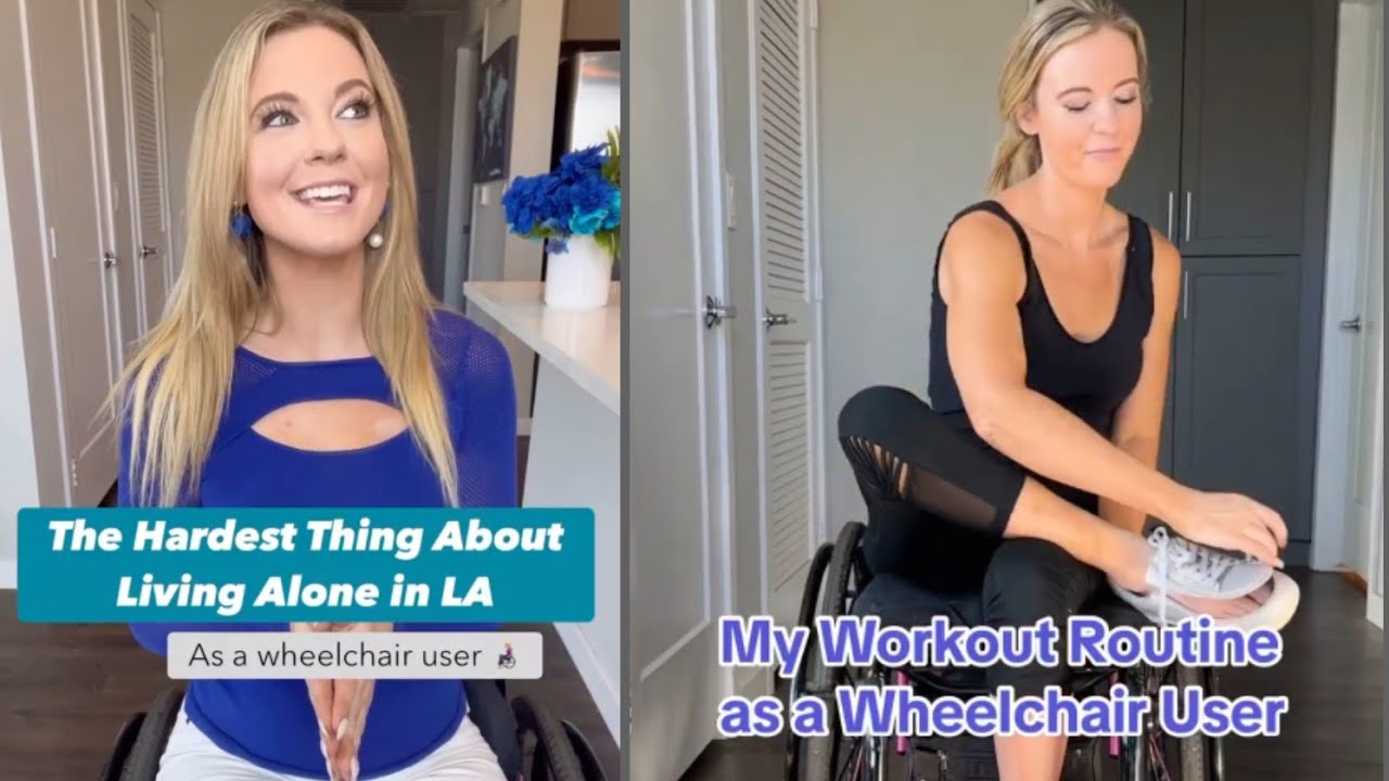 Paraplegic lady adaptive wheelchair life activities living alone
