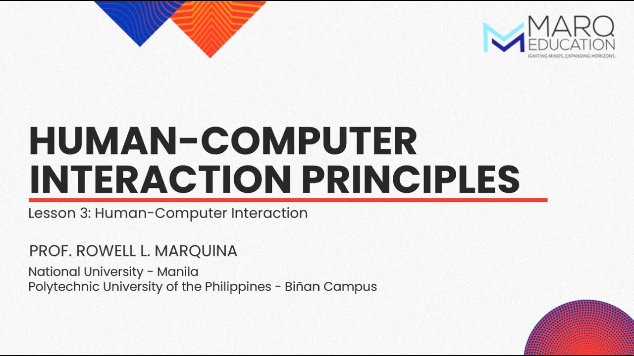 HCI Lesson 4:  Principles of Human-Computer Interaction