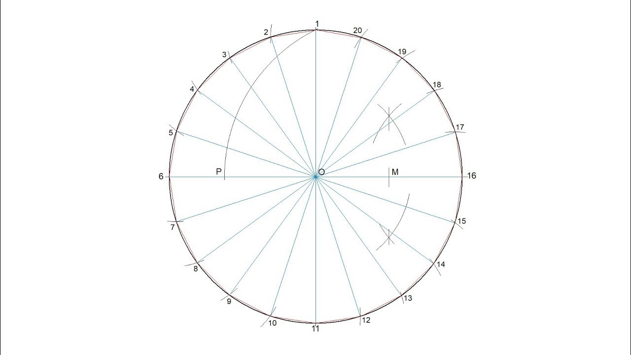 Como Dividir uma Circunferência em Vinte Partes Iguais