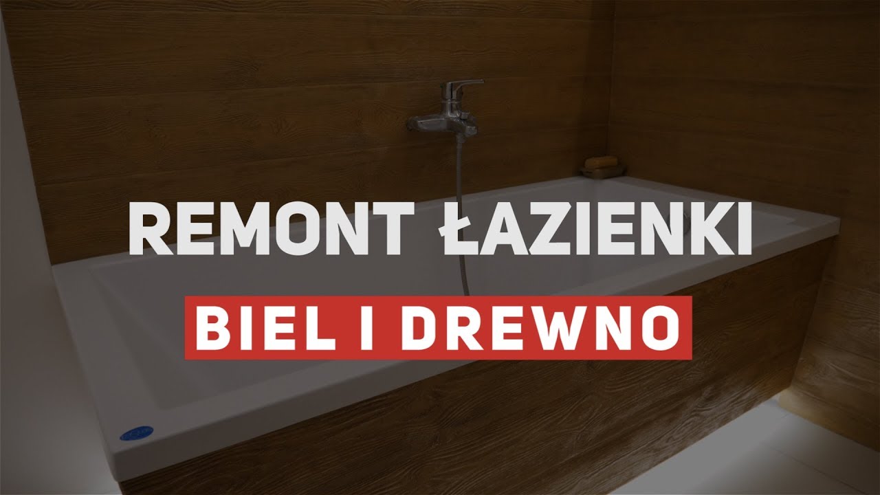 Remont łazienki - biel i drewno