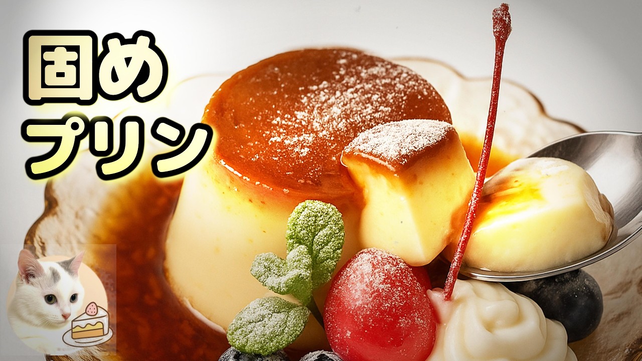 🍮【お家カフェ】固めプリンの作り方｜簡単なのに本格！レトロ喫茶風しっかり食感
