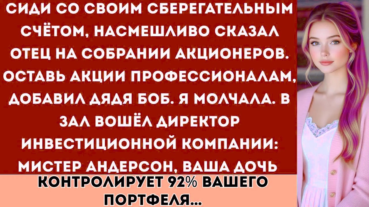 Семья сказала: Ты никогда не будешь владеть акциями. —А теперь я управляю инвестиционным фондом их к