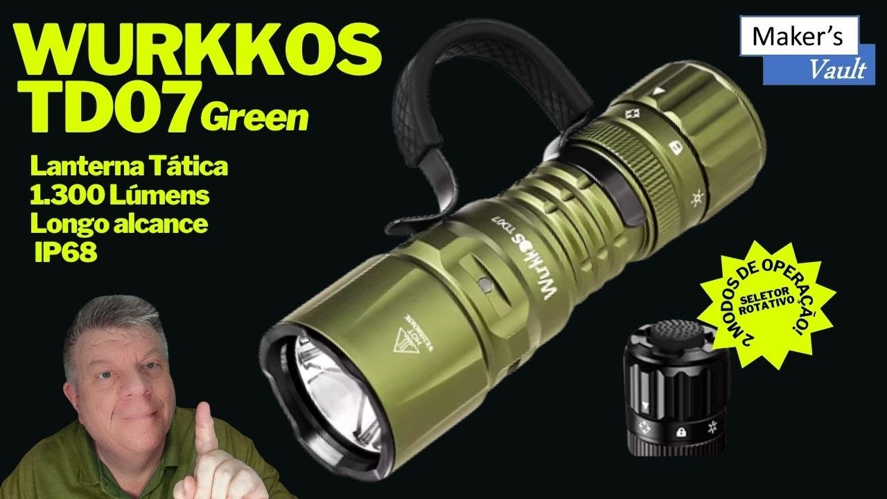 Wurkkos TD07 Green Review: Lanterna Tática 1.300 Lúmens EDC Compacta IP68