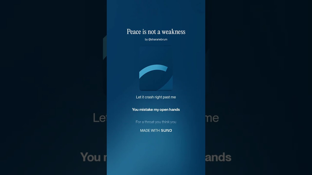 Peace is not a weakness