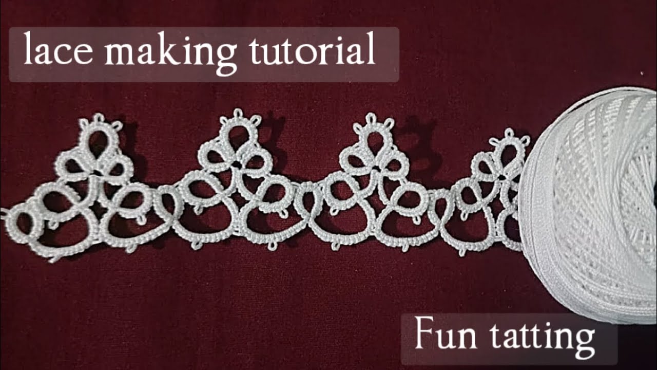 create beautiful lace design by fun tatting| step by step guide 🧵✨