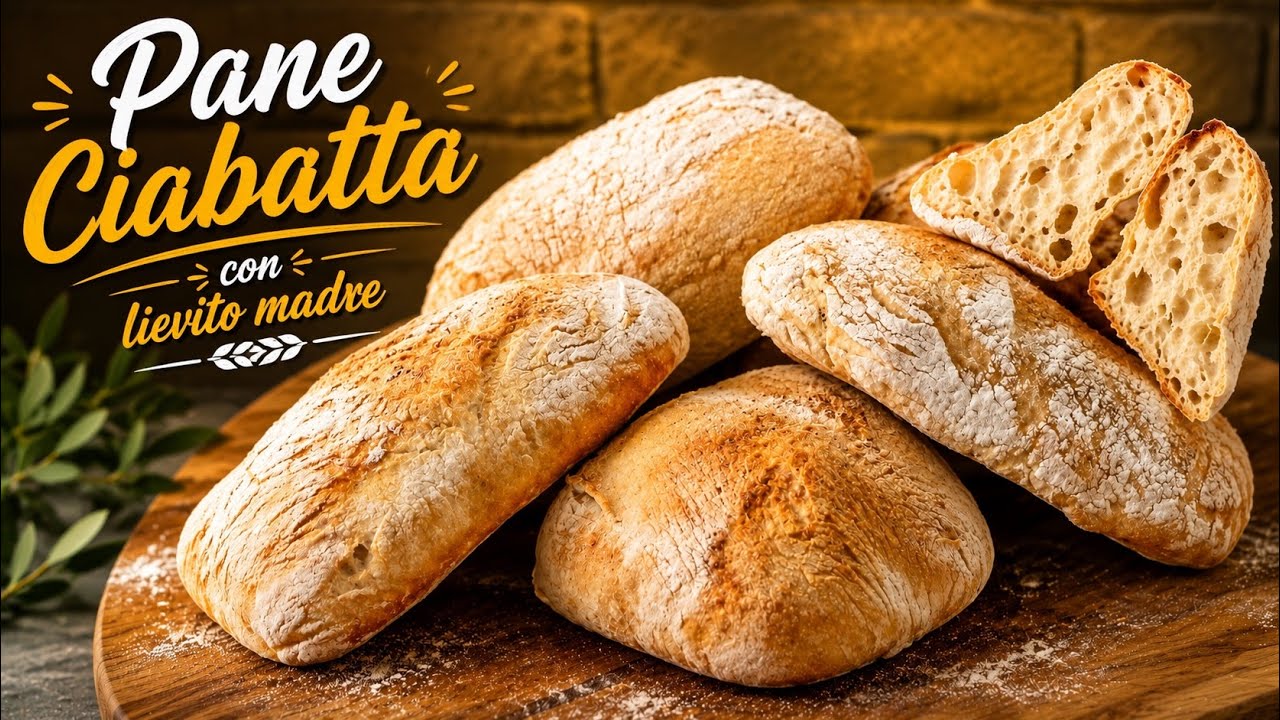 Pane ciabatta con lievito madre | ciabatte croccanti fatte in casa