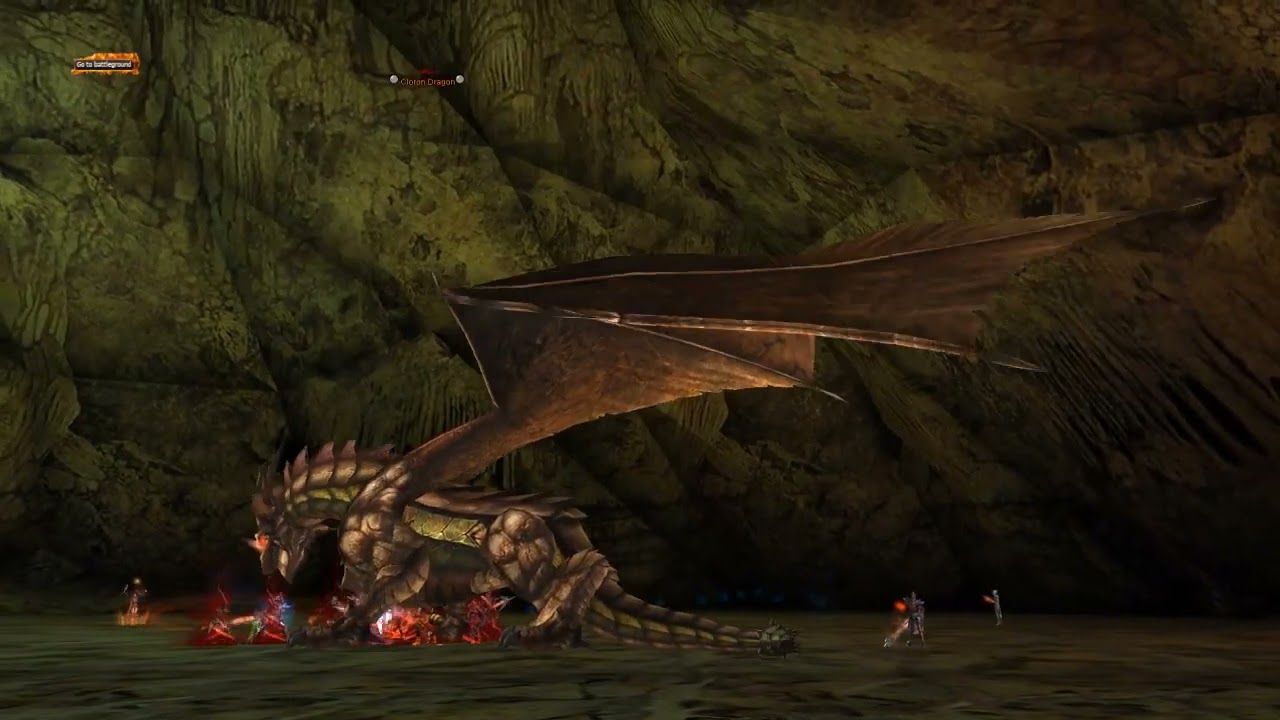 Matando o Boss Drag&atilde;o Cloron na caverna Cloron   Shaiya 2007