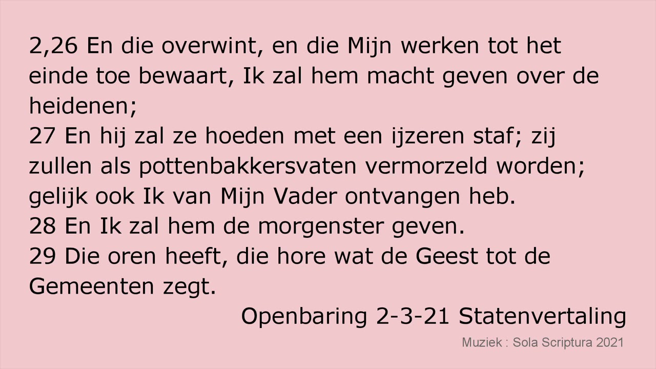 Openbaring 2-3-21 overwinnaarslied SV