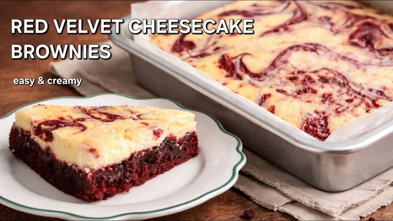 Red Velvet Cheesecake Brownies | Easy Creamy Dessert Recipe