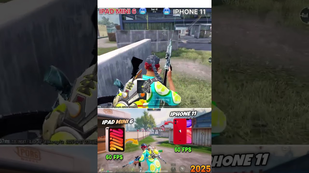 iPhone 11 vs iPad mini 6 pubg test 😍! #iPhone #pubg #pubgtes