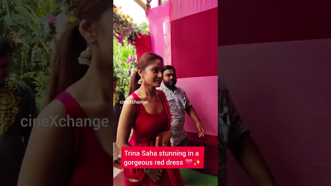 Look at Trina Saha stunning in a gorgeous red dress ❤️✨ #trinasaha #bengaliactors #stunningpics