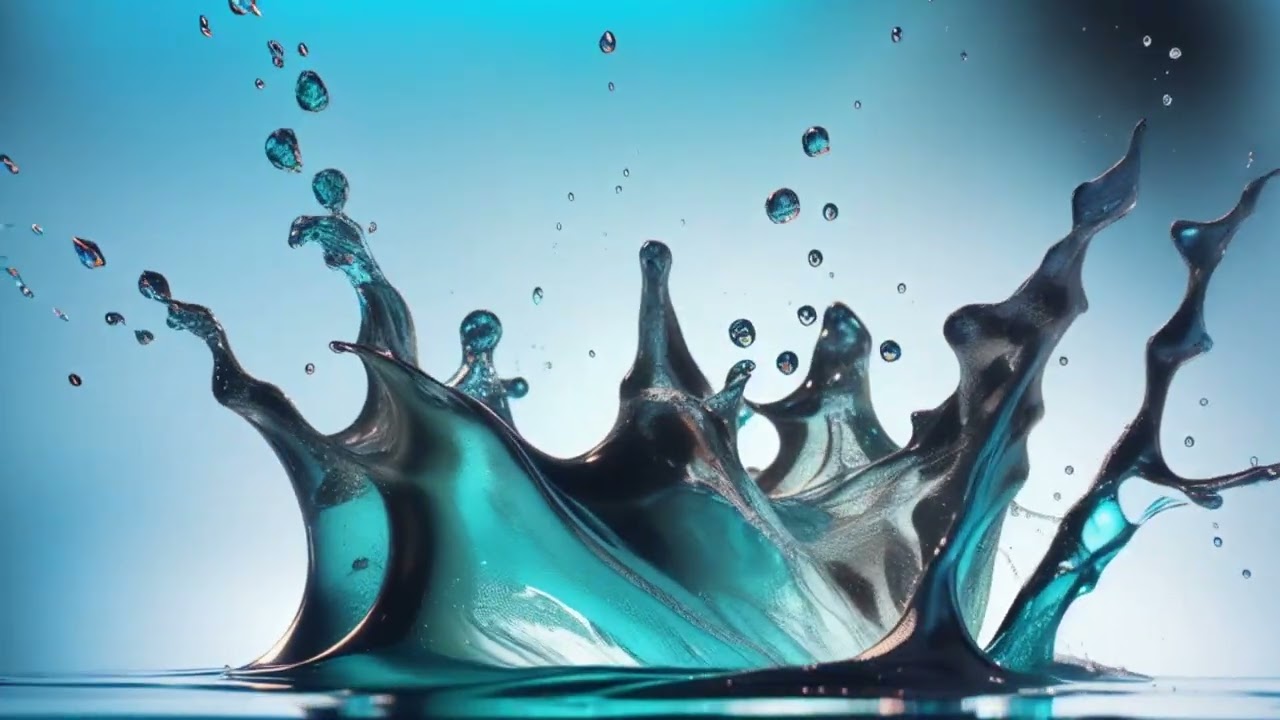 AI Water Splashing Enhanced With A Aesthetic Background Copyright-Free Video