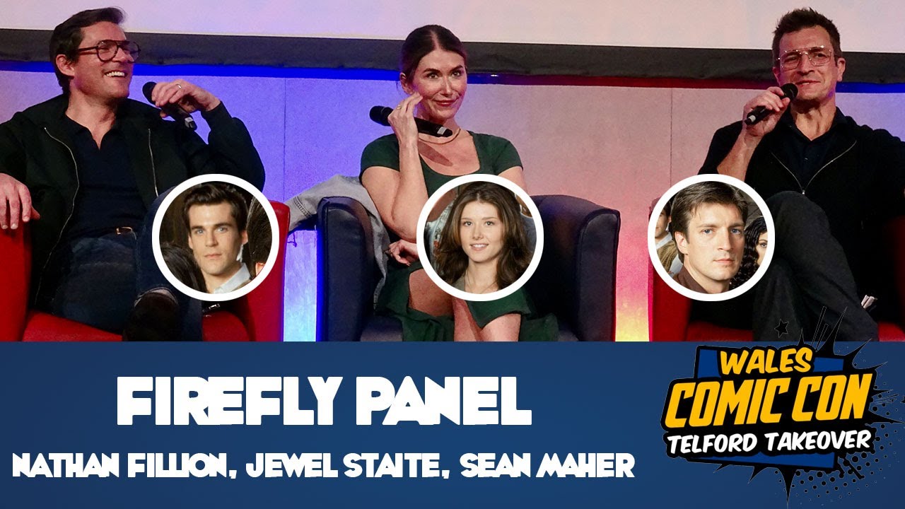 Brilliant Nathan Fillion, Jewel Staite, and Sean Maher Interview at Wales Comic Con 2023