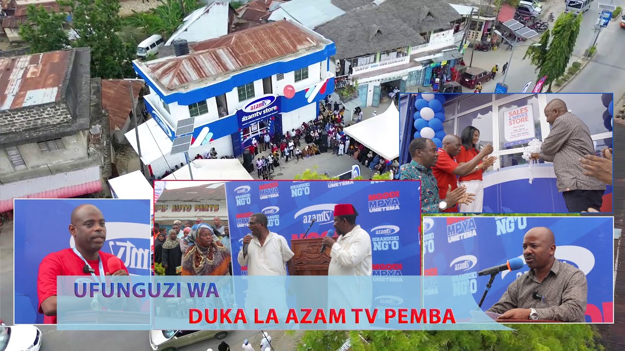 KACHARA NA MWINYI MPEKU NDANI YA UFUNGUZI WA DUKA LA AZAM TV PEMBA