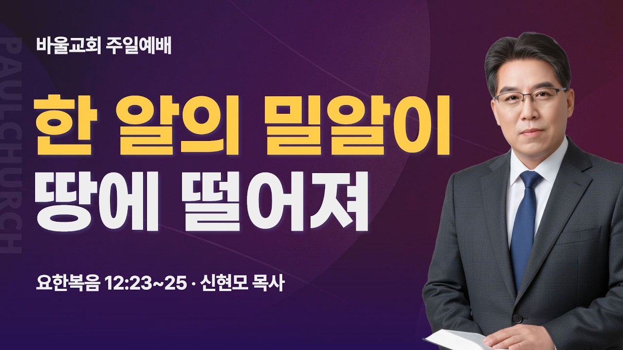 [바울교회] 한 알의 밀알이 땅에 떨어져 (요한복음 12:23~25) / 신현모 목사 (26.03.15 주일예배)