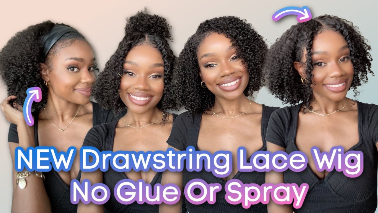 Drawstring Lace Wig NO GLUE!!! GLUELESS PRE-EVERYTHING 3D Dome Cap CURLY Lace Wig! OmgHerHair