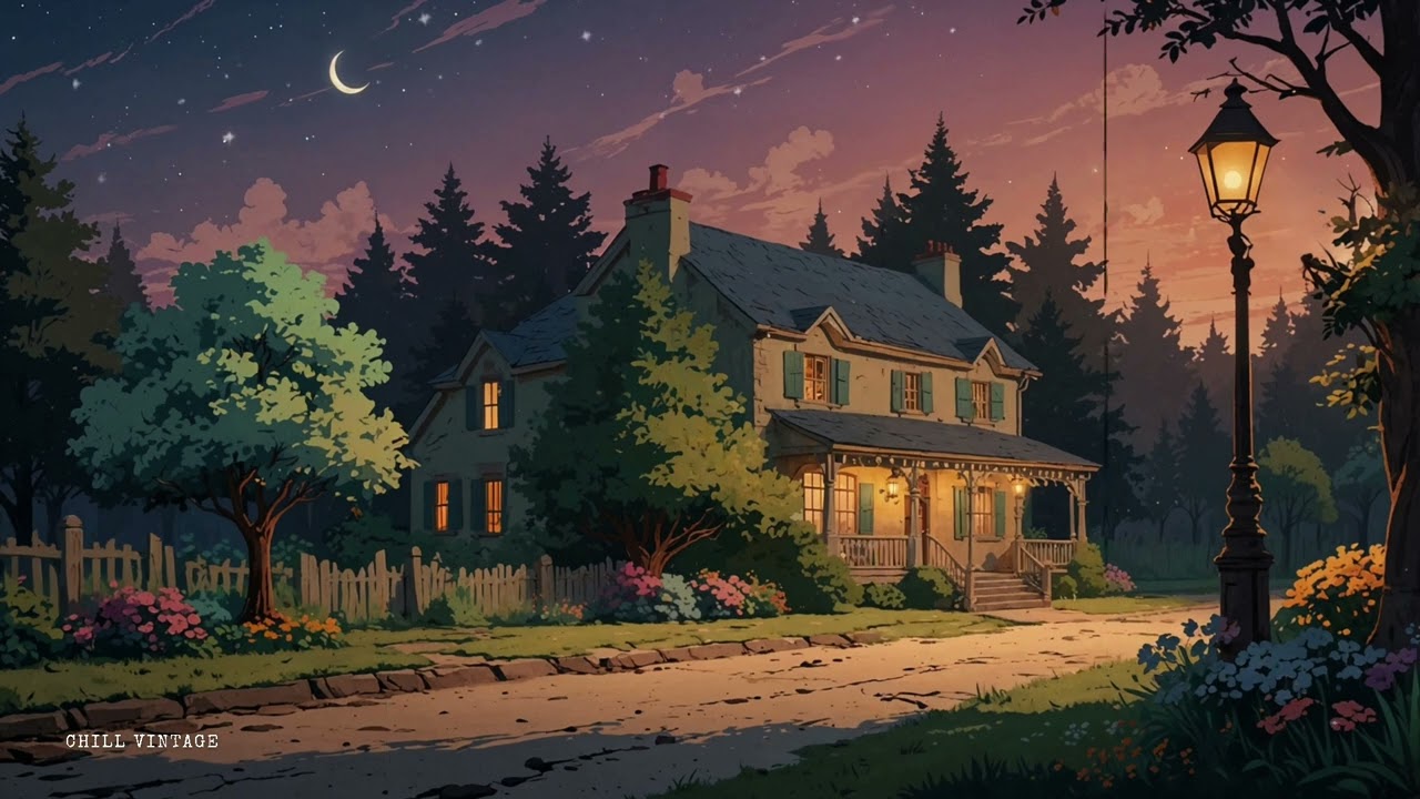Peaceful Evening in the 1950s 🌙 | Retro  Ambience for Relaxing Nights Oldies Playing in Another Room