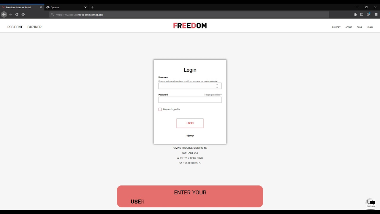 Freedom Internet - How to Log Into Your Account