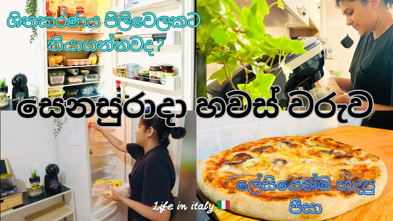 සෙනසුරාදා හවස 🌸🥰/ ශීතකරණය නිතරම පිලිවෙලකට තියාගන්නවද / ගෙදරම හදන පීසා 🍕