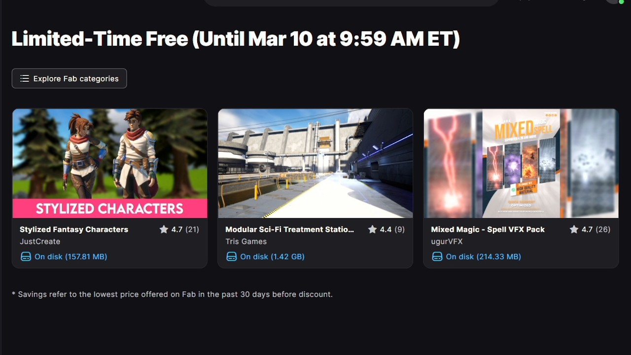 Fab Limited-Time Free asset showcase - Feb 25 2026 - March 10 2026