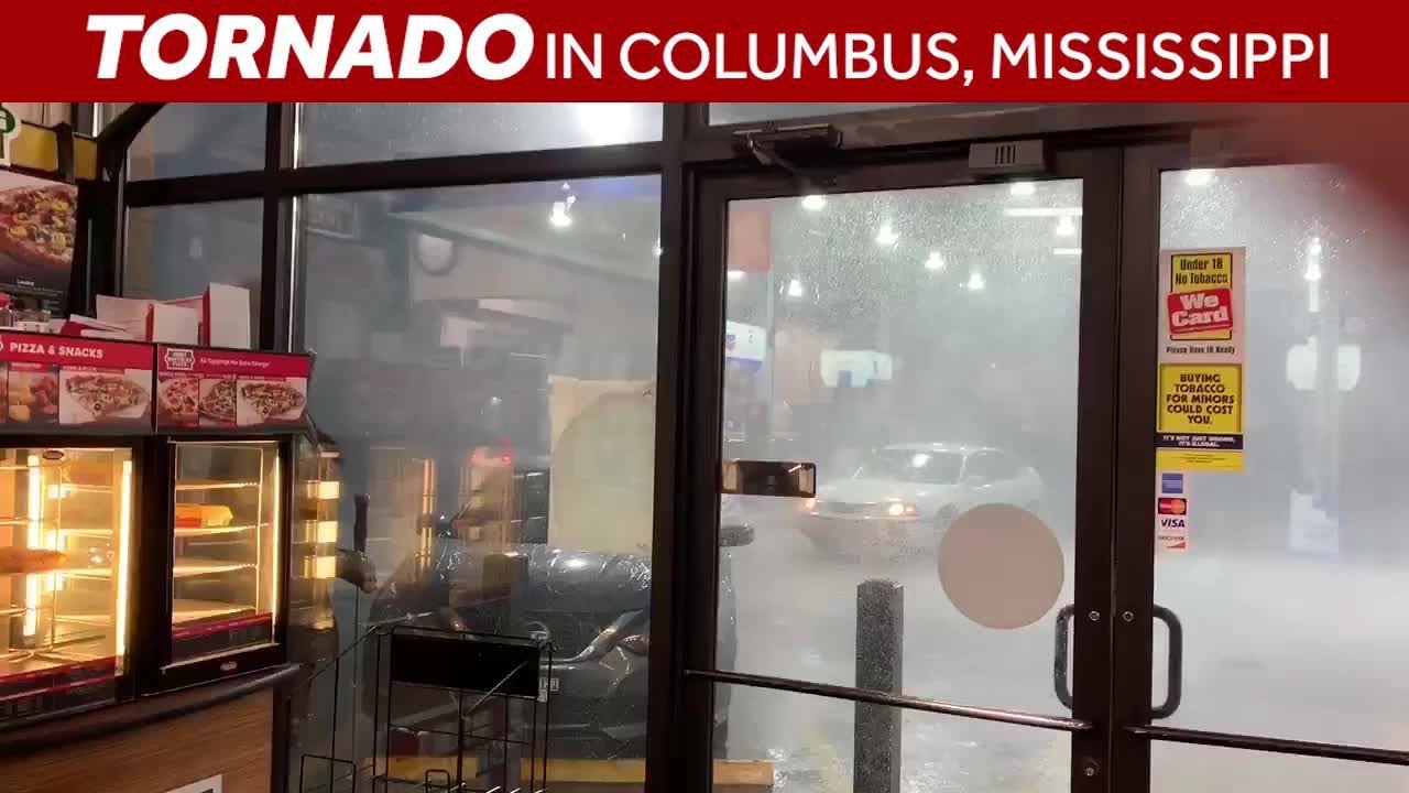 VIDEO: Scary scene inside Columbus gas station as tornado touches down