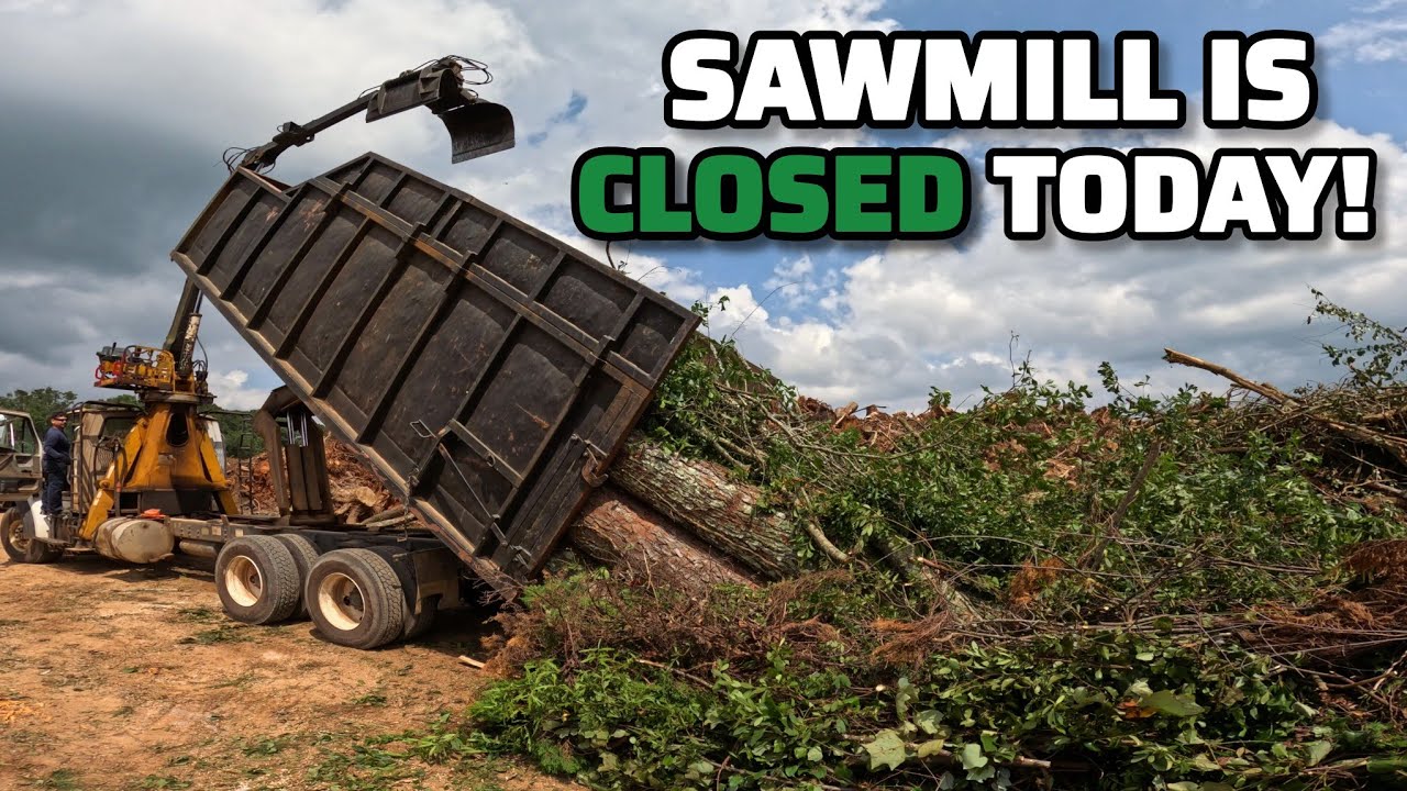 Big Expensive Logs Are Getting Dumped At The Landfill Because The Sawmill Is Not Opened Today!
