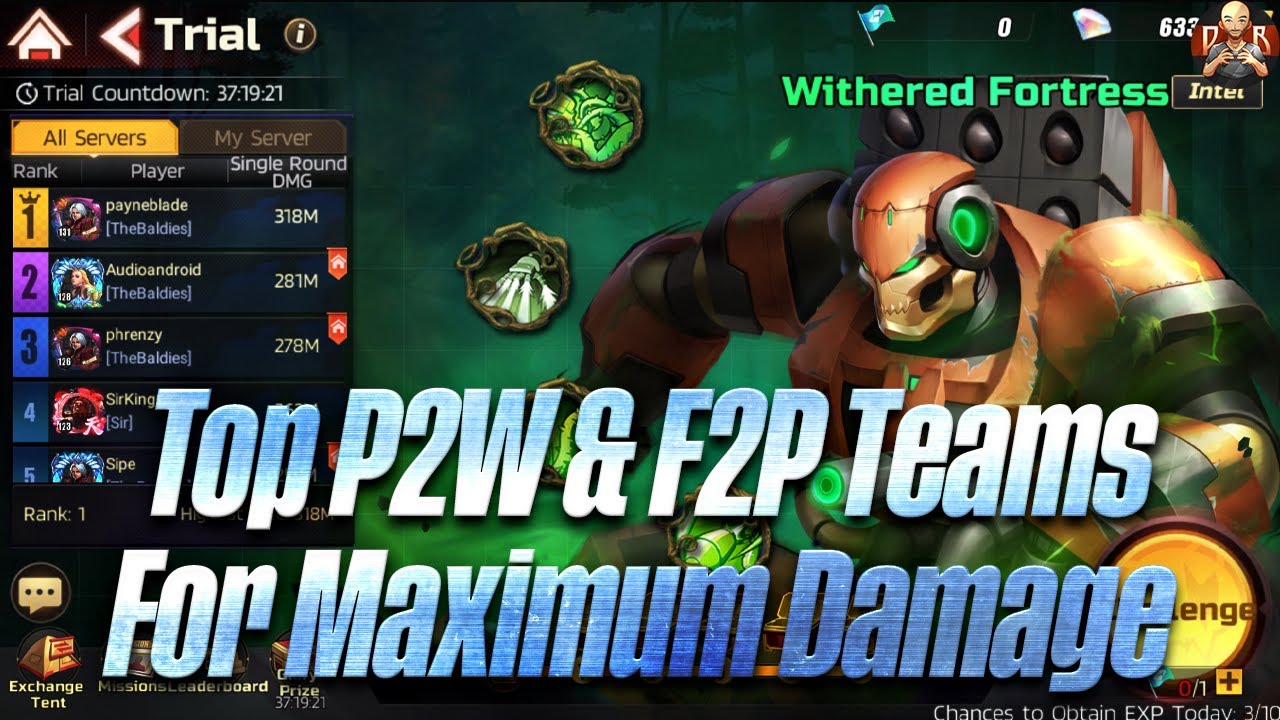 [SF: Duel] - Top Dmg Teams in Guild Effigy Withered Fortress Boss! Max your DMG output!