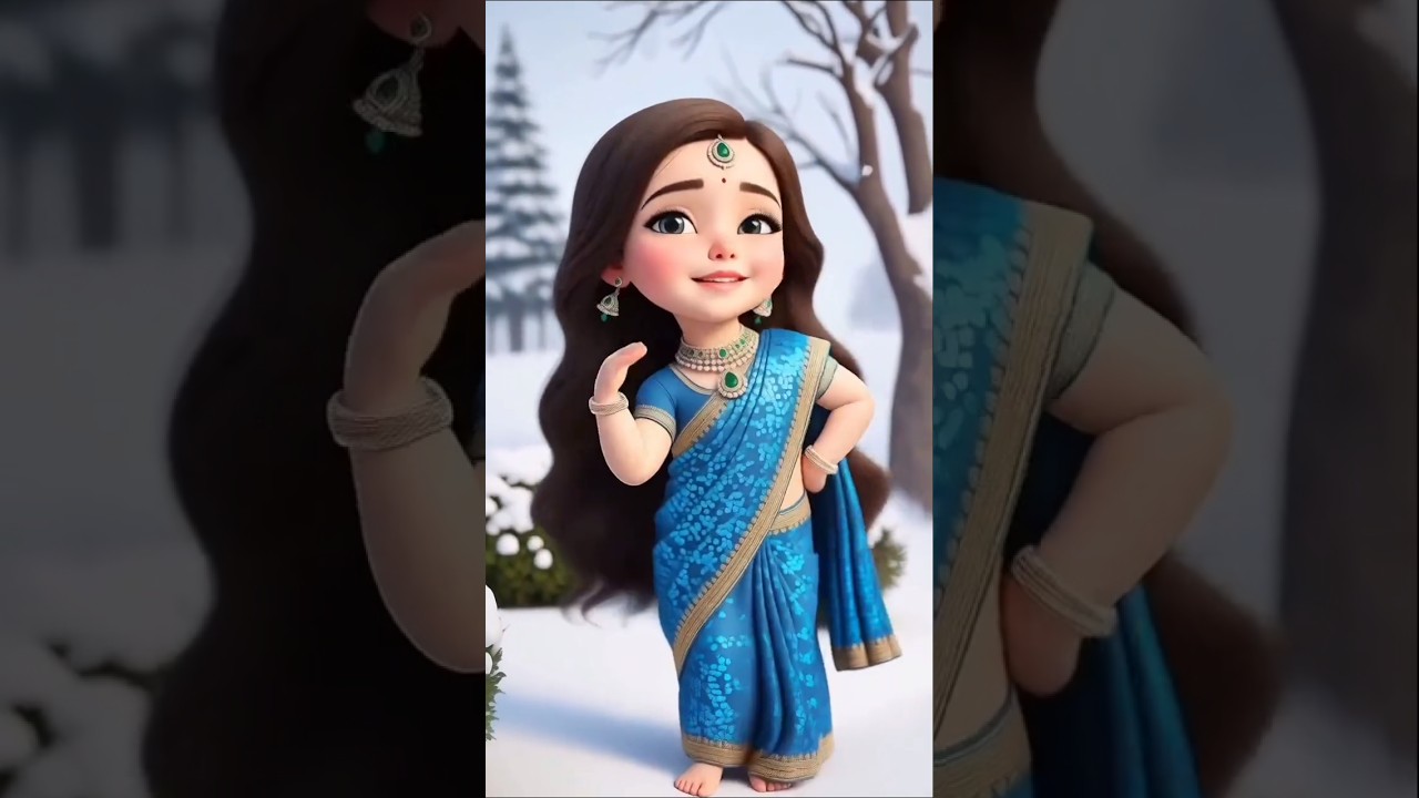 💙🤎 Cute AI Baby Dance in Blue Sari 💃 | 