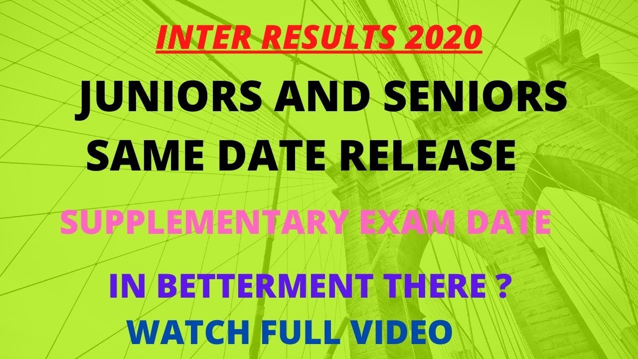 INTER  TS AND AP RESULTS DATE 2020 ||SUPPLEMENTARY EXAM DATE 2020 ||