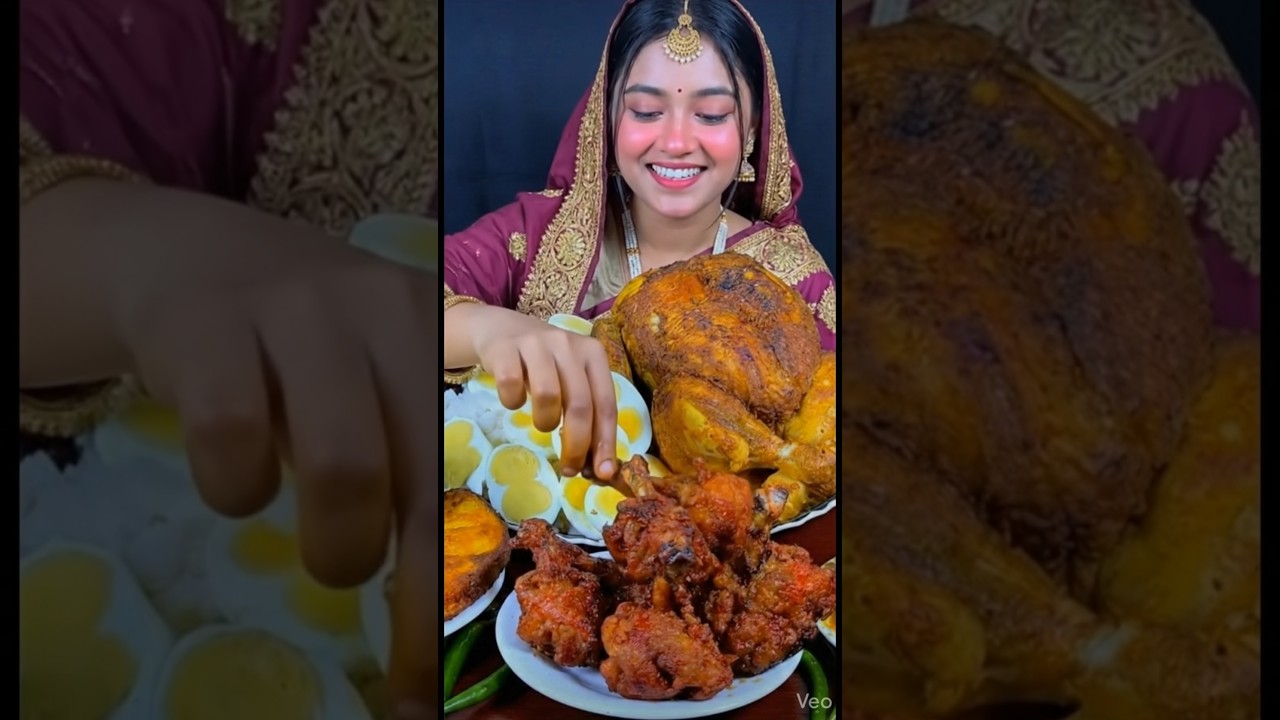 Super Satisfying ASMR Eating Chicken Leg Piece and Eggs 🍗🥚 Crunchy & Relaxing Sounds #mukbang
