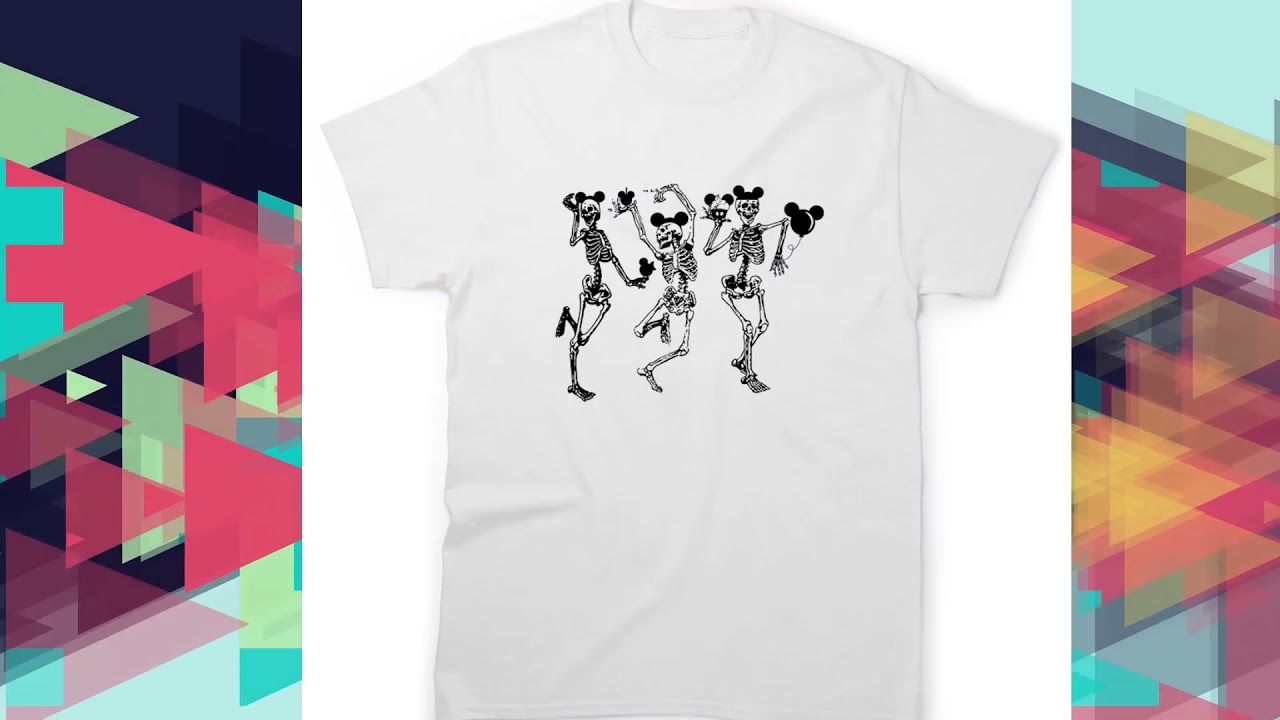 Disney Skeleton Shirt Halloween Mickey T-shirt Balloon