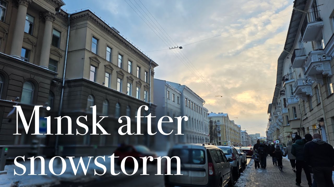 Minsk after snowstorm / Europe, Belarus vlog