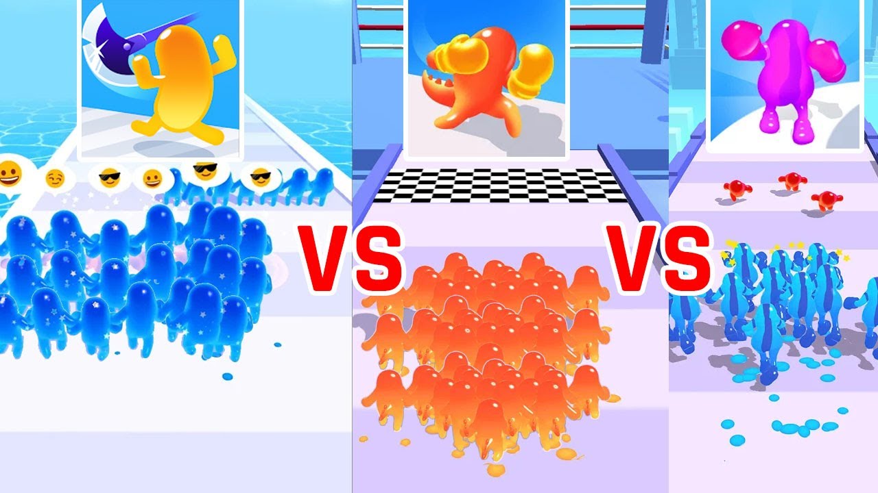 Dino Runner 3D vs Jelly Clash 3D vs Join Blob Clash Gameplay Walkthrough all levels