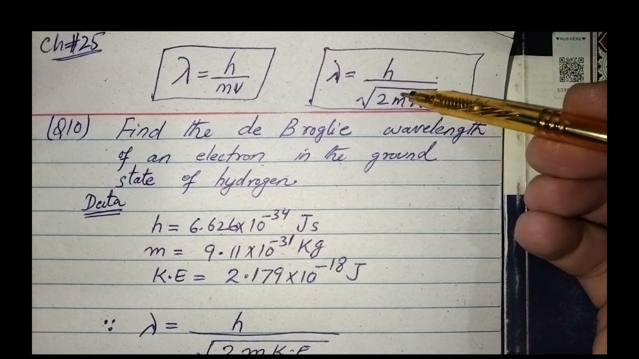 Find de Broglie wavelength of electron in the ground state of hydrogen || unit 25 || Numerical 10