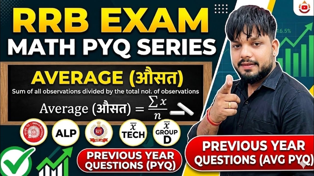 RRB Group D Math PYQ Series | Average (औसत) Previous Year Question | Railway Exam  #rrb 