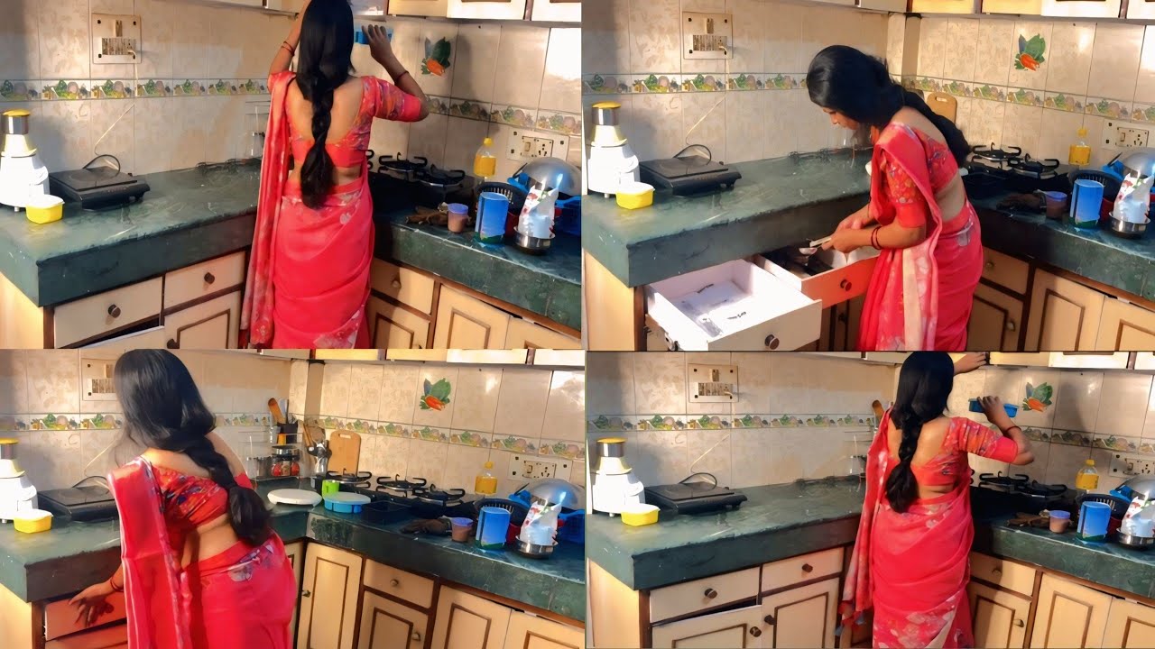 Night me Aaj kitchen ko organised kiya || cleaning decoration ideas at home || daily saree cleaning